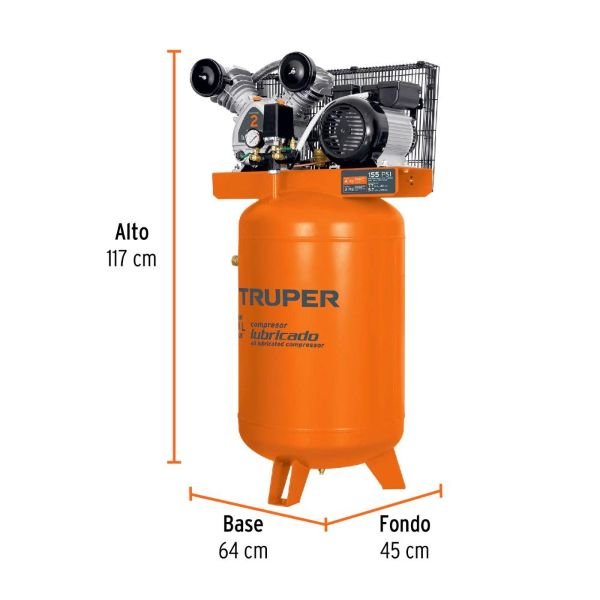 Compresor Lubricado de Banda 120L Truper 2