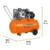 Compresor Lubricado de Banda Horizontal 120L Truper 2