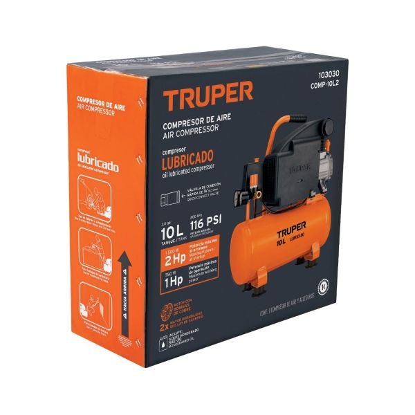 Compresor de Aire Lubricado Truper de 10 Litros 2